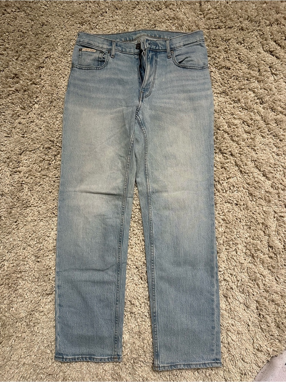 Calvin Klein Light Wash Straight-Leg Jeans